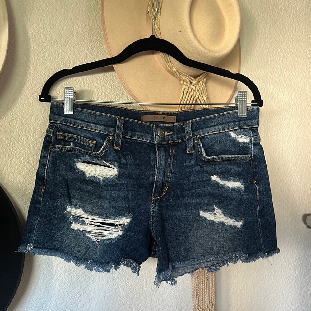 Joes jeans dark wash cut off short